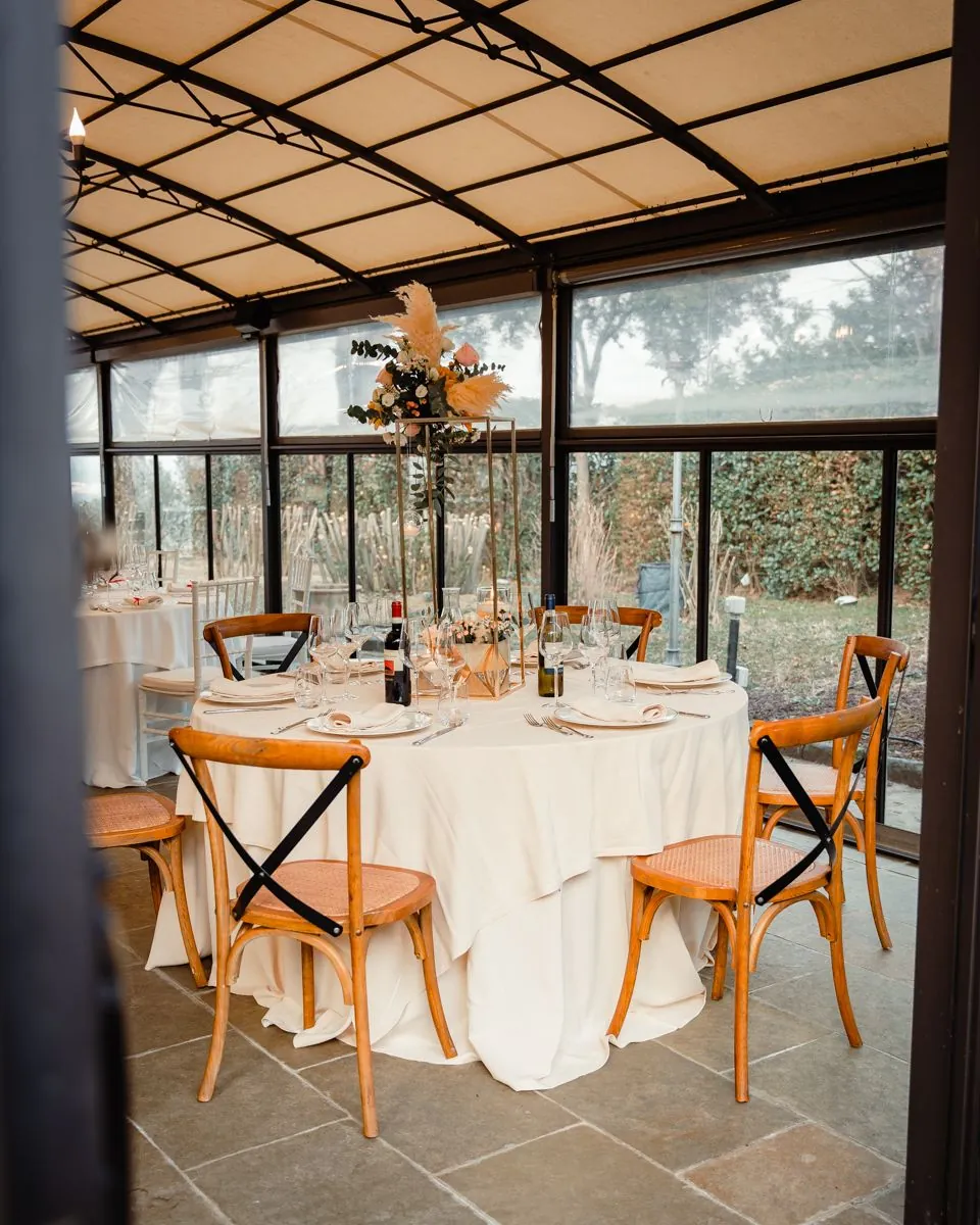 La veranda allestita